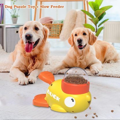 MarvelPaws Dog Interactive Treat Dispenser Toy| Food Puzzle Slow Feeder (Yellow)