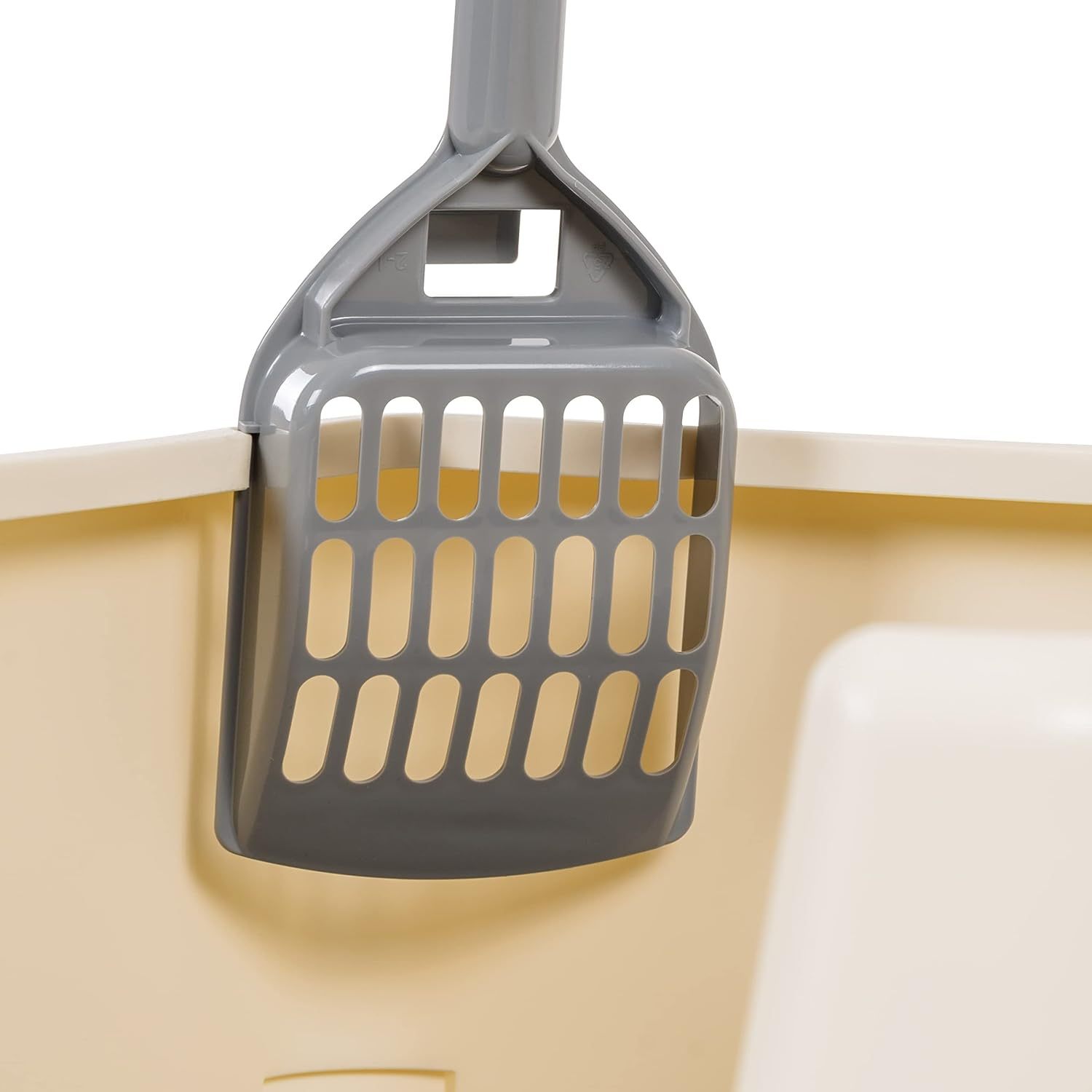 MarvelPaws Basics Large Cat Litter Box with High Sides, Open Top, Includes Scoop| 19 x 15 x 11.75 inches