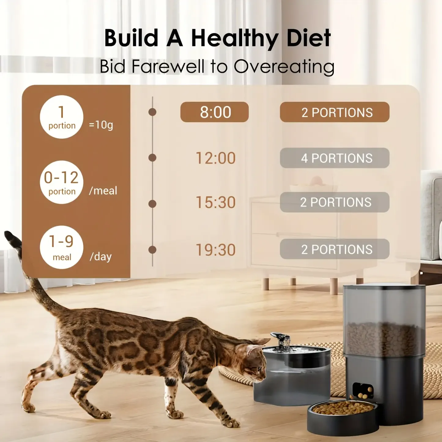 MarvelPaws Large Capacity Wi-Fi Remote Automatic Cat Feeder & 84.54oz Wireless Automatic Dog Drinking Fountain Bowl with Filter - Quiet Smart Pet Feeder and Drinker System