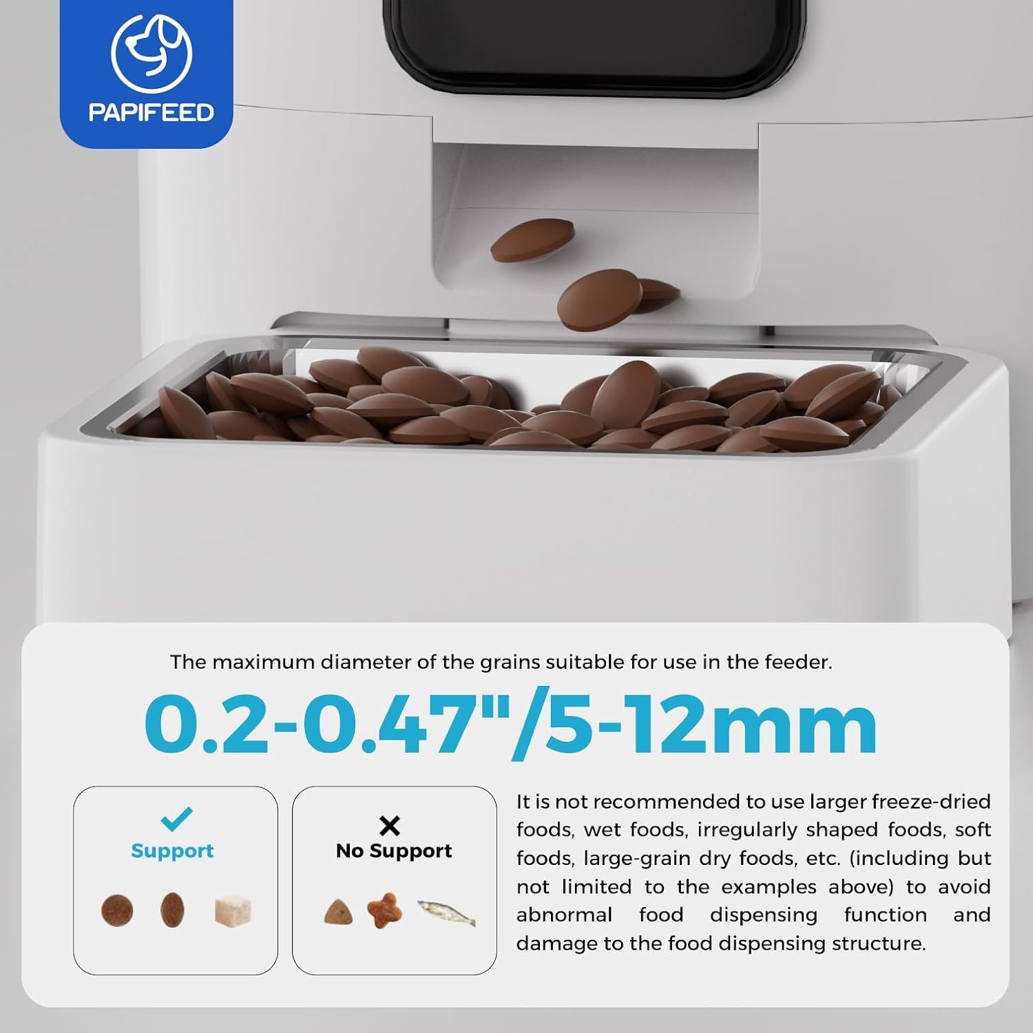 Smart Automatic Pet Feeders| WiFi Pet Feeder with APP Control for Remote Feeding| Detachable for Easy Clean (6L/25Cup)