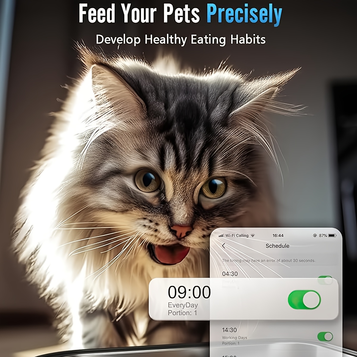MarvelPaws Large Capacity Wi-Fi Remote Automatic Cat Feeder & 84.54oz Wireless Automatic Dog Drinking Fountain Bowl with Filter - Quiet Smart Pet Feeder and Drinker System