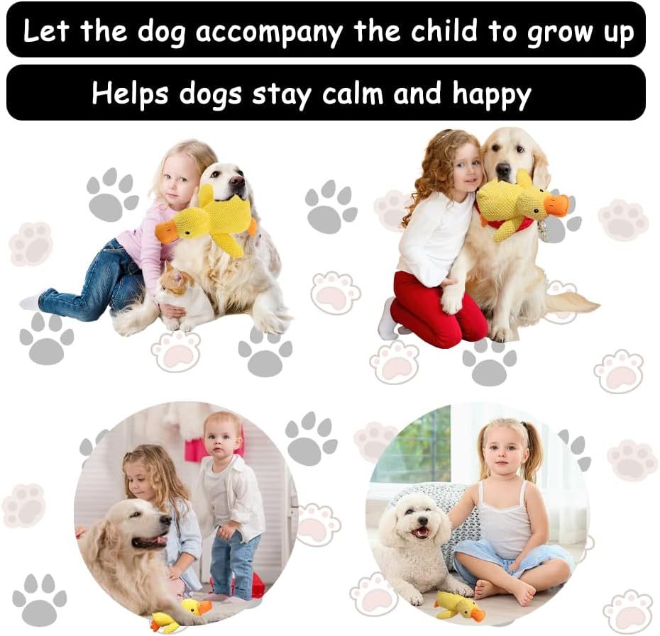 MarvelPaws Quack-Quack Calming Duck Dog Toy| Emotional Support Plush for Dogs, Emotional Support Toy for Pet| Soft Squeaky Yellow Stuffed Duck