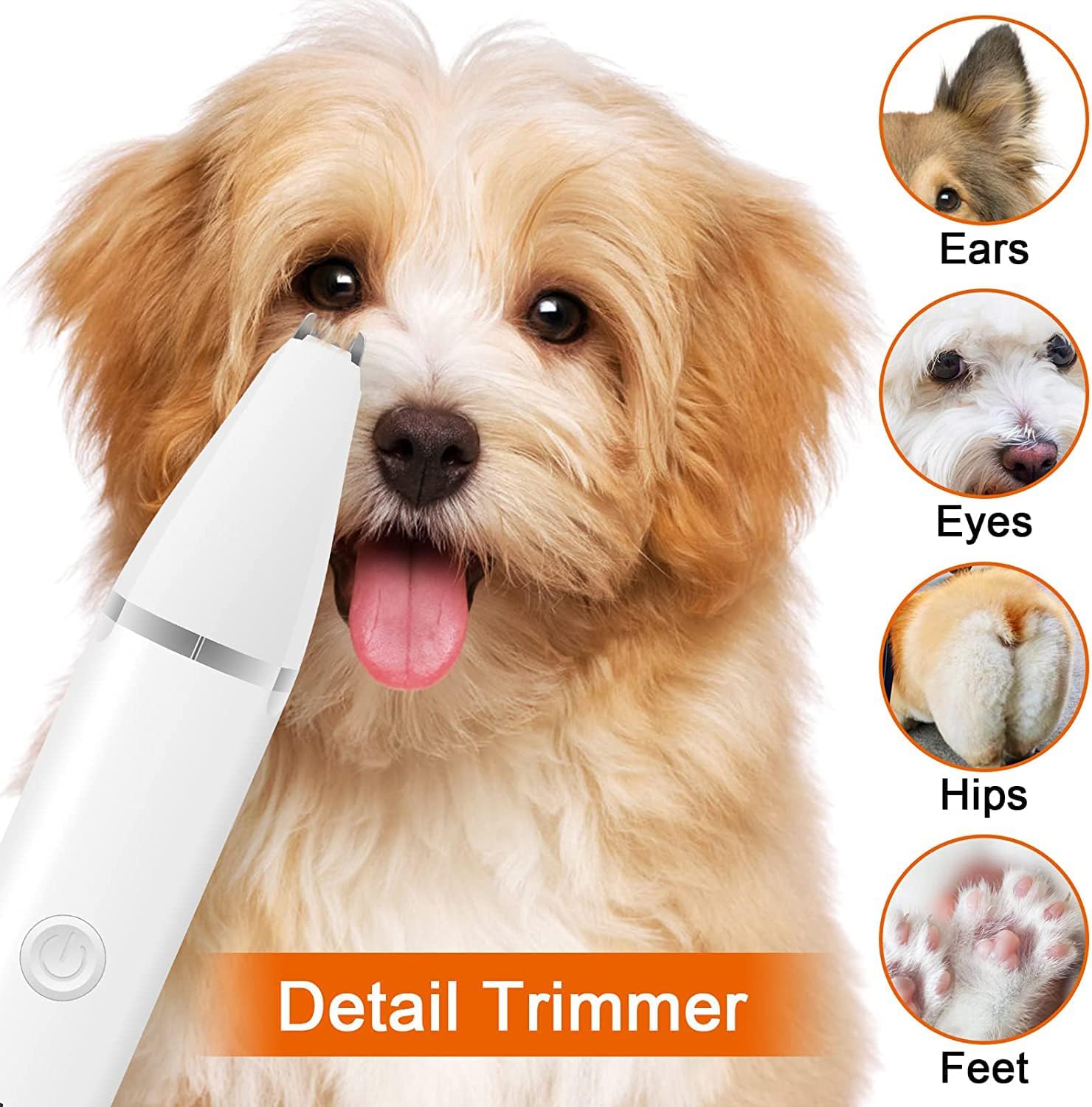 Dog Clippers Grooming Kit Hair Clipper-Low Noise Paw Trimmer- Rechargeable| Cordless Quiet Nail Grinder Shaver for Cats and Other Pets