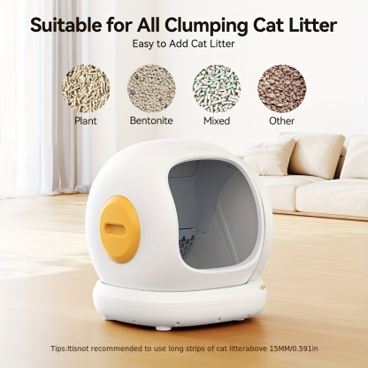 MarvelPaws Self Cleaning Litter Box| Automatic Litter Box Self Cleaning for Multiple Cats, Odor Removal Anti Pinch Kitty Litter Box, APP Control Litter Box with Liners Bags