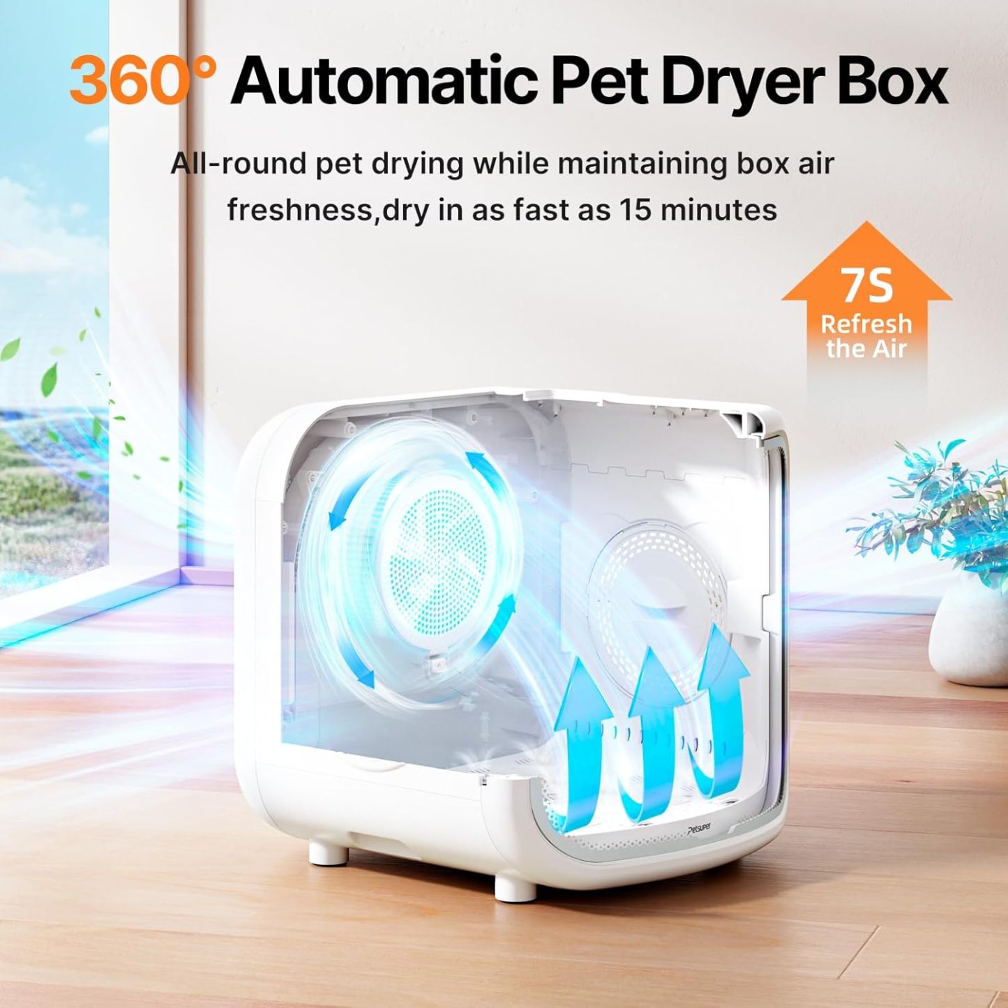 75L Large Automatic Pet Dryer Box for Cats & Small Dogs With App-Controlled| Ultra-Quiet Hands-Free Drying with Smart Safe Temperature & Overheat Protection - Ideal for Multi-Pet Homes