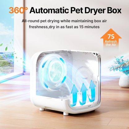 75L Large Automatic Pet Dryer Box for Cats & Small Dogs With App-Controlled| Ultra-Quiet Hands-Free Drying with Smart Safe Temperature & Overheat Protection - Ideal for Multi-Pet Homes