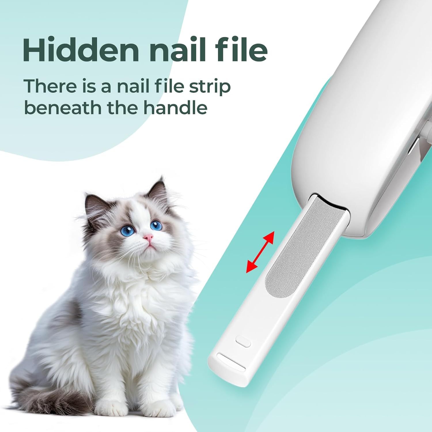 MarvelPaws Cat Nail Clippers Removable Debris Collector With Adjustable Size| Built-in Hidden Nail File, Round Hole Blade, Safe Home Grooming Tool