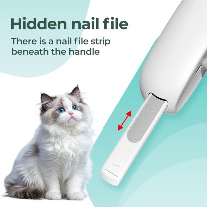 MarvelPaws Cat Nail Clippers Removable Debris Collector With Adjustable Size| Built-in Hidden Nail File, Round Hole Blade, Safe Home Grooming Tool