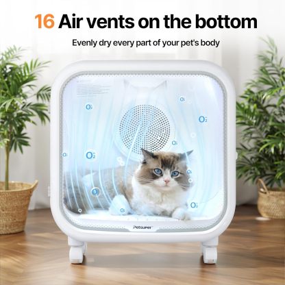 75L Large Automatic Pet Dryer Box for Cats & Small Dogs With App-Controlled| Ultra-Quiet Hands-Free Drying with Smart Safe Temperature & Overheat Protection - Ideal for Multi-Pet Homes
