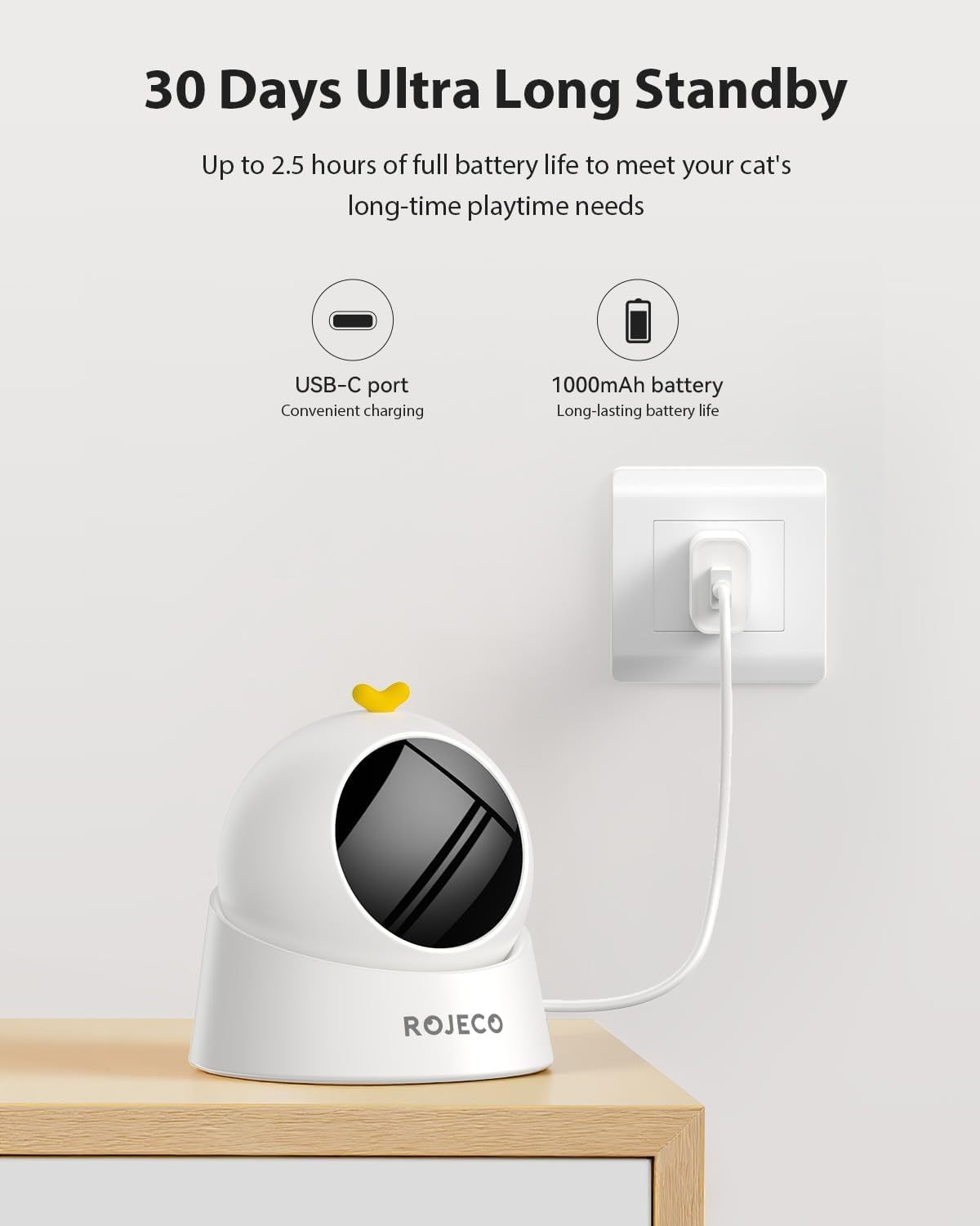 ROJECO Auto Laser Cat Toy| Random Motion Track, Magnetic 360 °Base, Run Quiet,Rechargeable with 1000mAh Battery, Auto Sleep & 3 Speed Modes| Interactive Cat Gifts