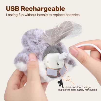MarvelPaws Pet Toys Flapping Sandpiper Pair-Mate| Lifelike Birds Chirp| Chargeable Touch Activated Kitten Fun Interactive Kitty Exercise with Catnip for All Cats/Dogs