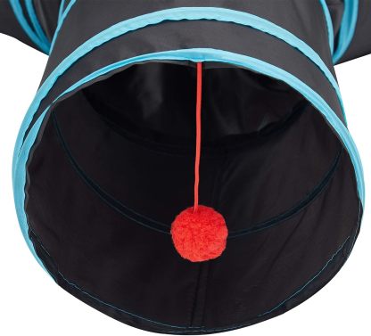MarvelPaws Pet Cat Tunnel Tube Cat Toys 3 Way Collapsible| Tunnels for Indoor Cats| Kitty Bored Peek Hole Toy Ball Cat, Puppy, Kitty, Kitten, Rabbit
