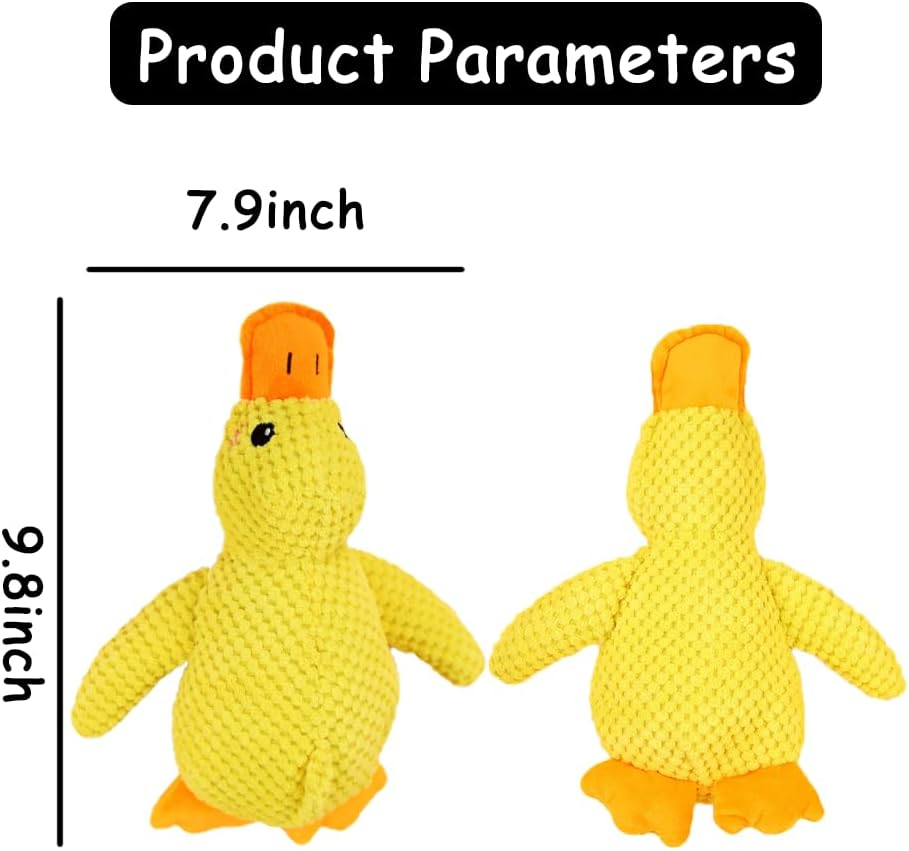 MarvelPaws Quack-Quack Calming Duck Dog Toy| Emotional Support Plush for Dogs, Emotional Support Toy for Pet| Soft Squeaky Yellow Stuffed Duck