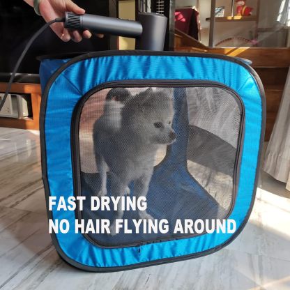 MarvelPaws Pet Drying Box| Waterproof, Anti-Hair Flying, Portable Cat/Dog Cage Kennel| Foldable Cat Grooming House Dryer