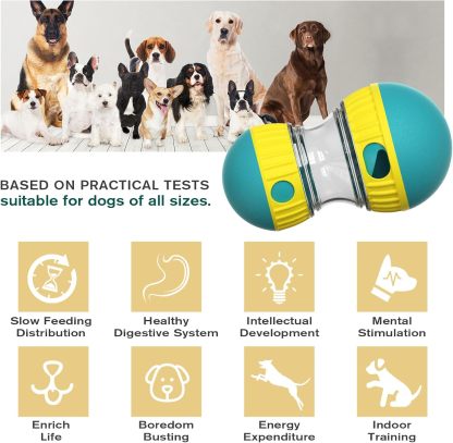 MarvelPaws Dog Puzzle Toy Adjustable Treat Dispensing Ball Food Dispenser Tough Slow Feeder Puppy Enrichment Training Toy Pet Interactive Chase Toys for All Dogs