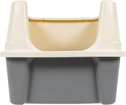 MarvelPaws Basics Large Cat Litter Box with High Sides, Open Top, Includes Scoop| 19 x 15 x 11.75 inches