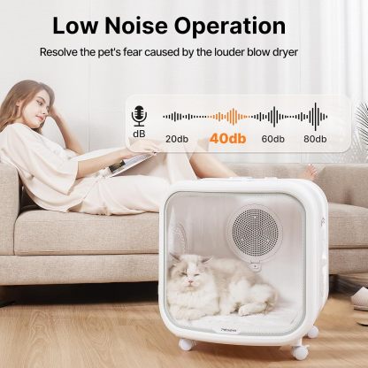75L Large Automatic Pet Dryer Box for Cats & Small Dogs With App-Controlled| Ultra-Quiet Hands-Free Drying with Smart Safe Temperature & Overheat Protection - Ideal for Multi-Pet Homes