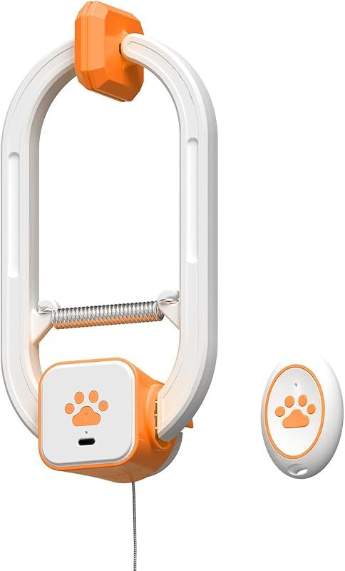 Rechargeable Electric Cat Teaser with Remote – Interactive Door Clip Toy for Cats, 2 Motion Modes (360° Spin & Irregular Jumping), Smart Auto Cat Toy for Exercise & Fun (Orange)
