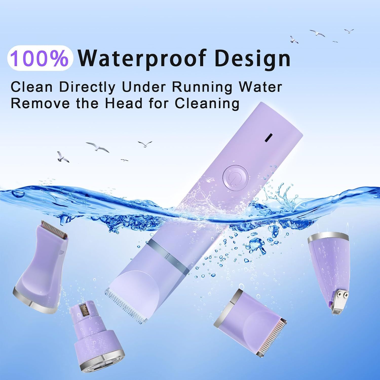 MarvelPaws Pet Grooming Clippers Kit-Electric Rechargeable Cat Trimmer Tools-Cordless Quiet Pet Nail Paw Grinder-4 in 1 Multifunctional Low Noise Shaver-Razor for feet Face Ears Toenail Eye