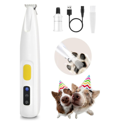 MarvelPaws Pet Trimmer with LED Light| 35 dB Low Noise, LED Display, Fully Waterproof| Rechargeable Clipper for Pet Trimming Eyes, Ears, Face, and Rump