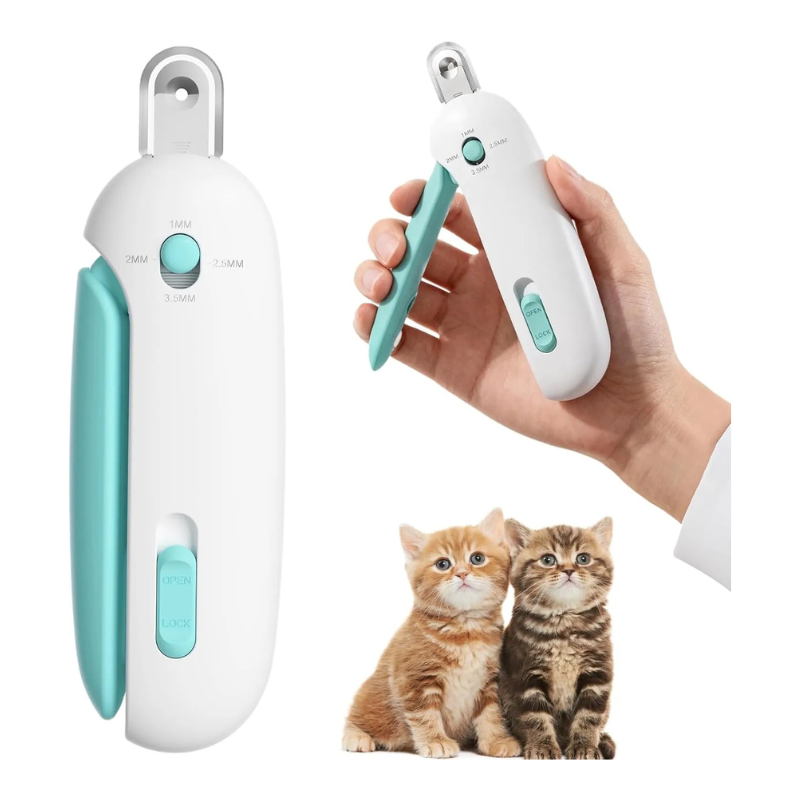 MarvelPaws Cat Nail Clippers Removable Debris Collector With Adjustable Size| Built-in Hidden Nail File, Round Hole Blade, Safe Home Grooming Tool