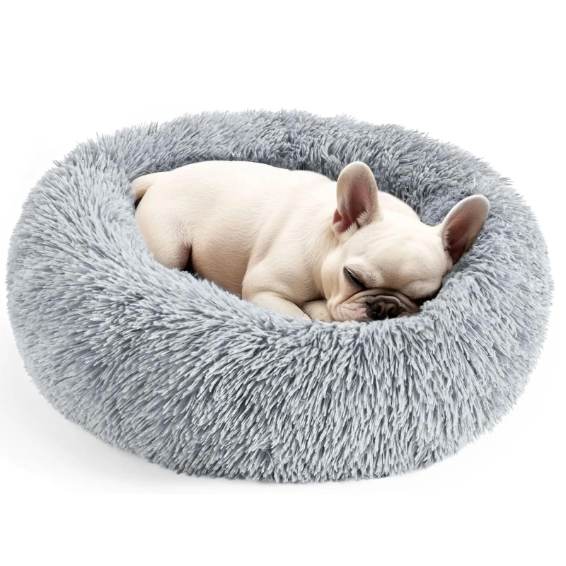 MarvelPaws Dog & Cat Bed for Indoor Cats| Calming Donut Bed for Puppy and Kitten, Washable Round Fluffy Pet Bed| 20inch