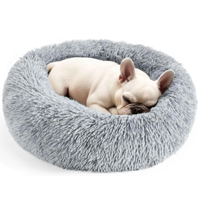 MarvelPaws Dog & Cat Bed for Indoor Cats| Calming Donut Bed for Puppy and Kitten, Washable Round Fluffy Pet Bed| 20inch
