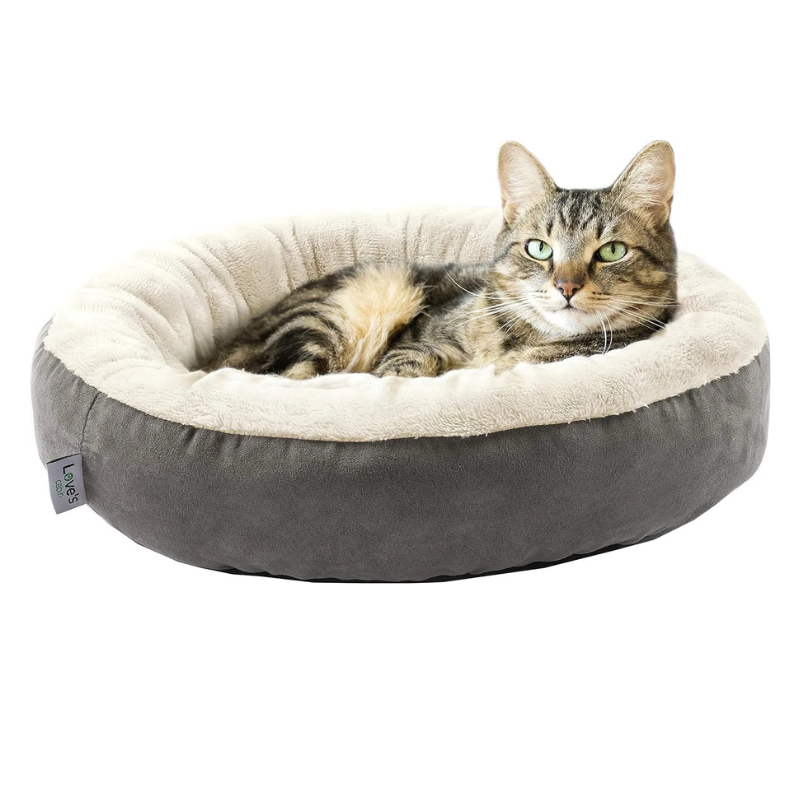 Love's Cabin Round Donut Cat And Dog Cushion Bed| 20in bed for Cats or Small Dogs| Anti-slip & Water-resistant Bottom, Super Soft Durable Fabric Pet Beds