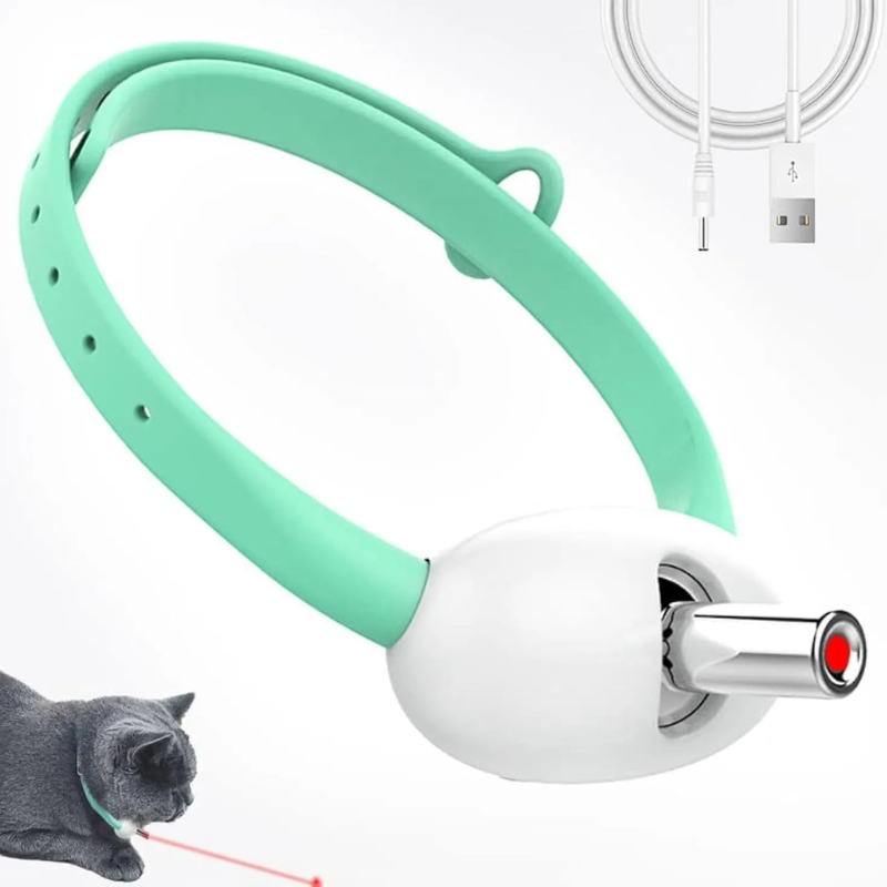Laser Pointer Collar for Cats| Wearable Automatic Cat Laser Light Toy| Electric Smart Amusing USB Rechargeable Interactive Kitten Collar
