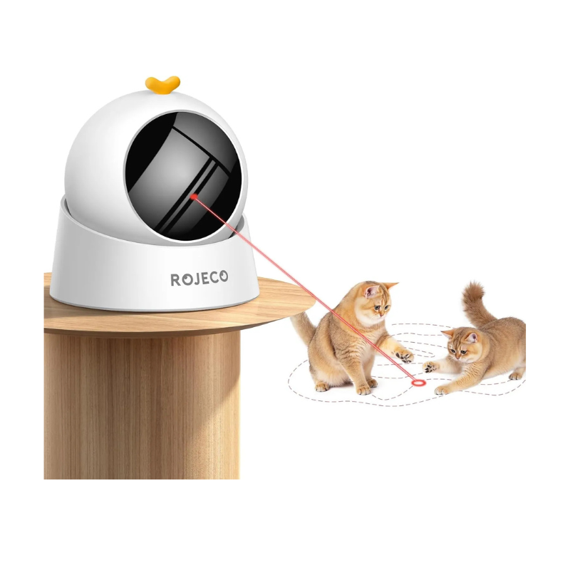 ROJECO Auto Laser Cat Toy| Random Motion Track, Magnetic 360 °Base, Run Quiet,Rechargeable with 1000mAh Battery, Auto Sleep & 3 Speed Modes| Interactive Cat Gifts
