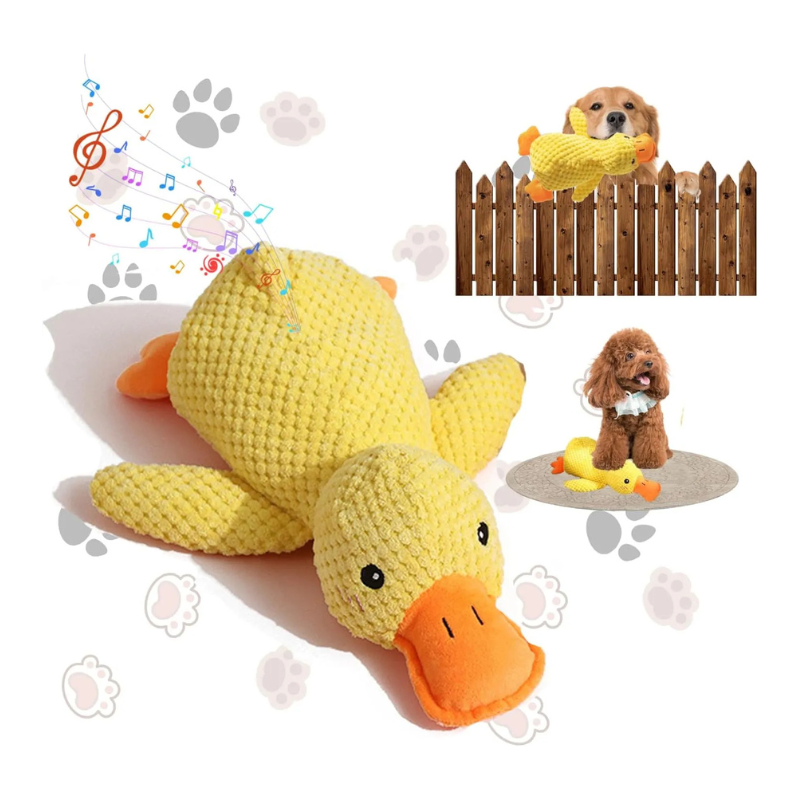 MarvelPaws Quack-Quack Calming Duck Dog Toy| Emotional Support Plush for Dogs, Emotional Support Toy for Pet| Soft Squeaky Yellow Stuffed Duck