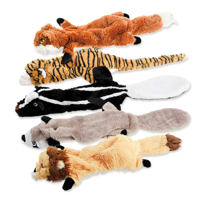 Dog Squeak Toys, No Stuffing Plush Dogs Chew Toy Bundle for All Breed Chewer Tough Durable Squeaky Pet