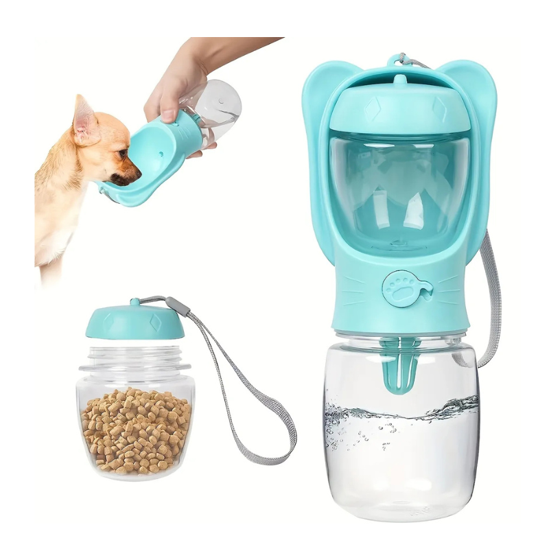 MarvelPaws Portable Pet Water Bottle |   Dog Water Bottle With Food Container, Outdoor Water Dispenser For Cat, Puppy, Pets For Walking, Hiking, Travel