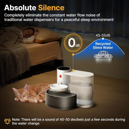 Potaroma Smart Wireless Pet Water Fountain| 3.5L Large Capacity, Rechargeable Automatic Water Dispenser for Cats and Small Dogs| Wastewater Separation Always Fresh Water