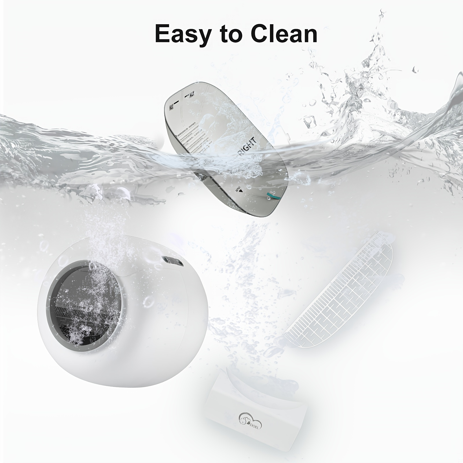 DOEL Smart Self-Cleaning Automatic Cat Litter Box with App Control, 2.4G WiFi, Large 65L Capacity,  Infrared & Gravity Sensors, Compatible with Clumping & Mineral Cat Litter for Cats up to 15 lbs - Modern Sleek Design, Pet Hygiene Solution