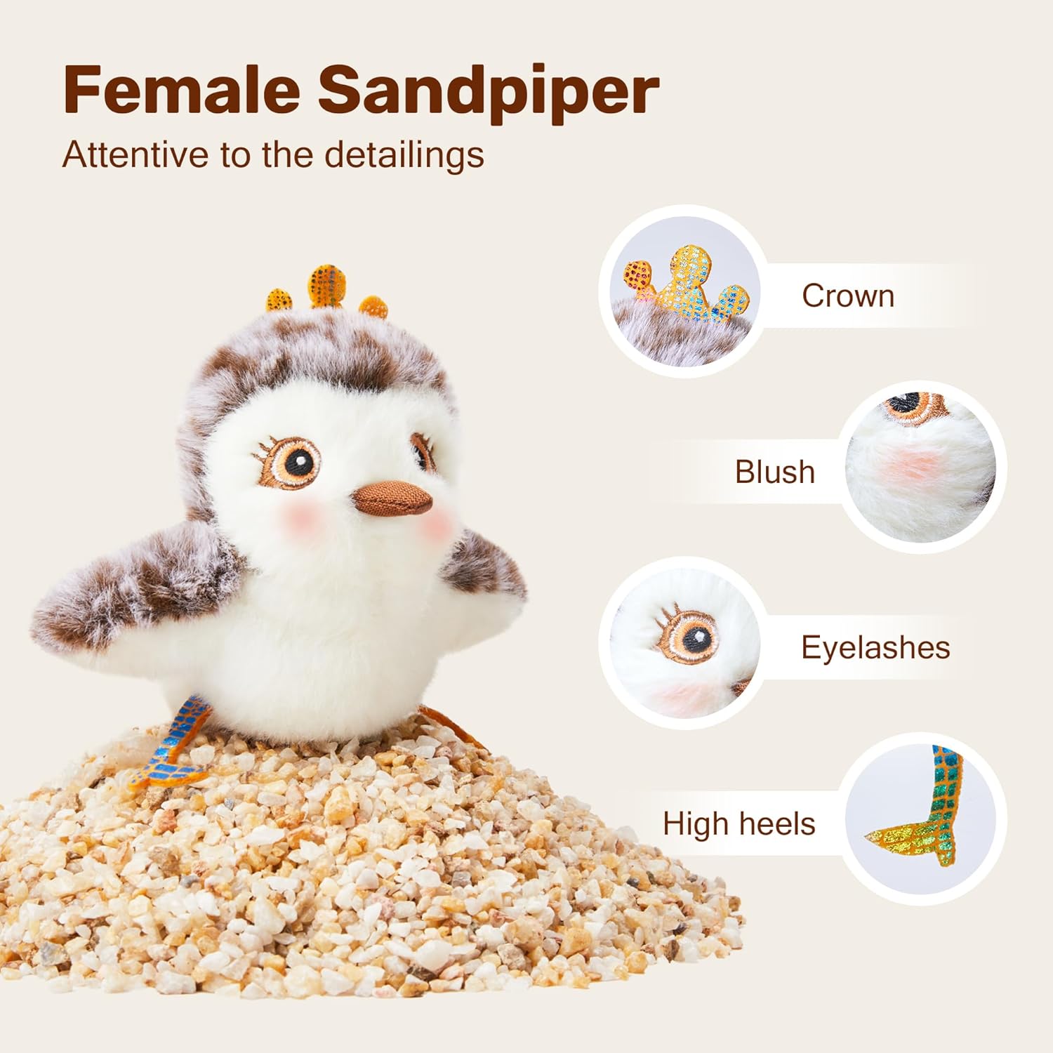 MarvelPaws Pet Toys Flapping Sandpiper Pair-Mate| Lifelike Birds Chirp| Chargeable Touch Activated Kitten Fun Interactive Kitty Exercise with Catnip for All Cats/Dogs