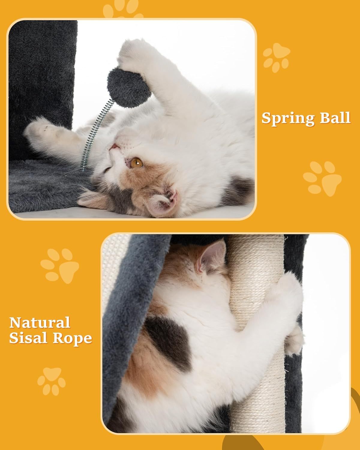 MarvelPaws 14‘’ Cat Tree Tower with Scratching Post| Perch Bed for All Cats| 20 * 16.5in, Dark Gray