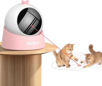ROJECO Auto Laser Cat Toy| Random Motion Track, Magnetic 360 °Base, Run Quiet,Rechargeable with 1000mAh Battery, Auto Sleep & 3 Speed Modes| Interactive Cat Gifts