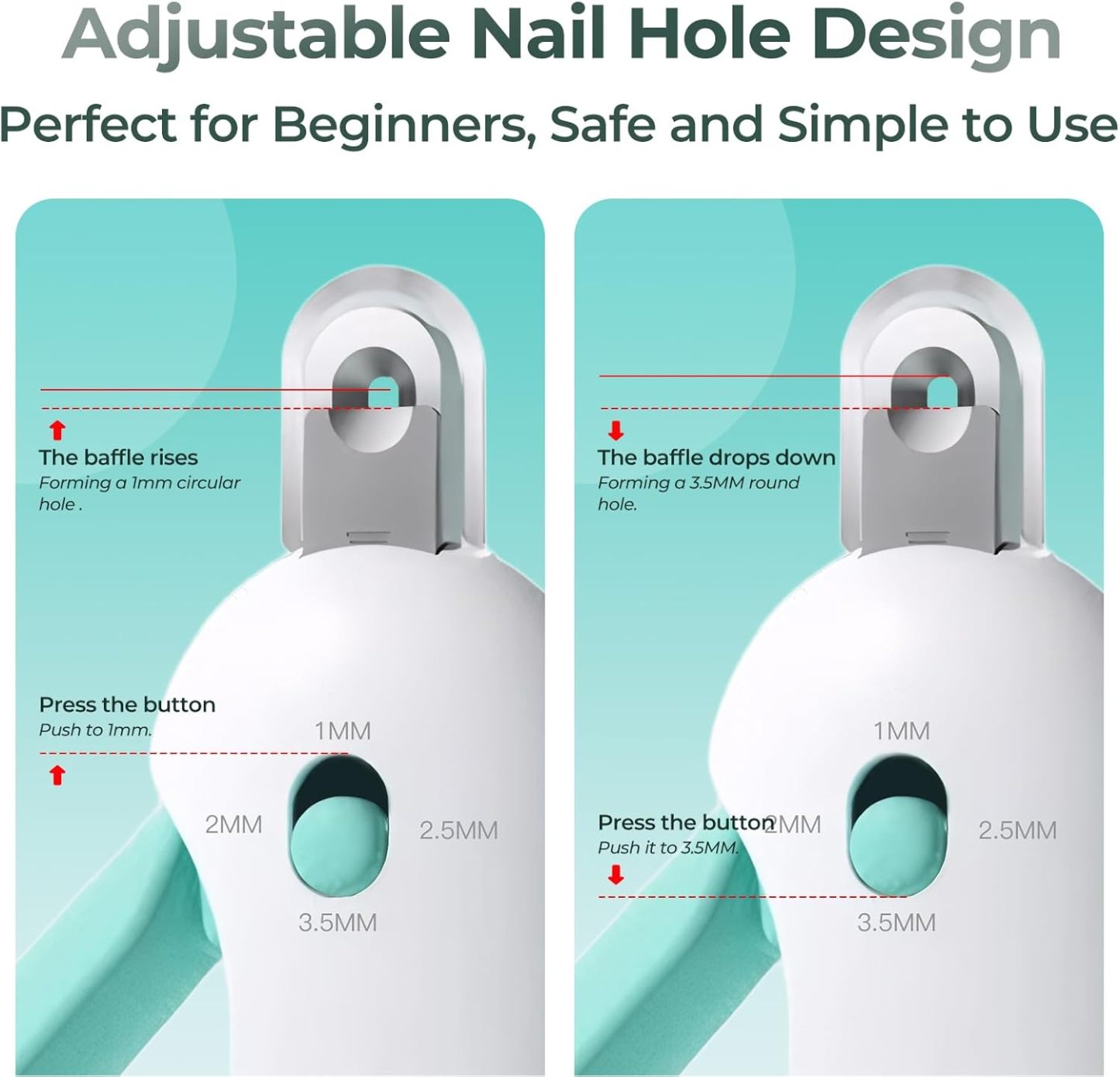 MarvelPaws Cat Nail Clippers Removable Debris Collector With Adjustable Size| Built-in Hidden Nail File, Round Hole Blade, Safe Home Grooming Tool