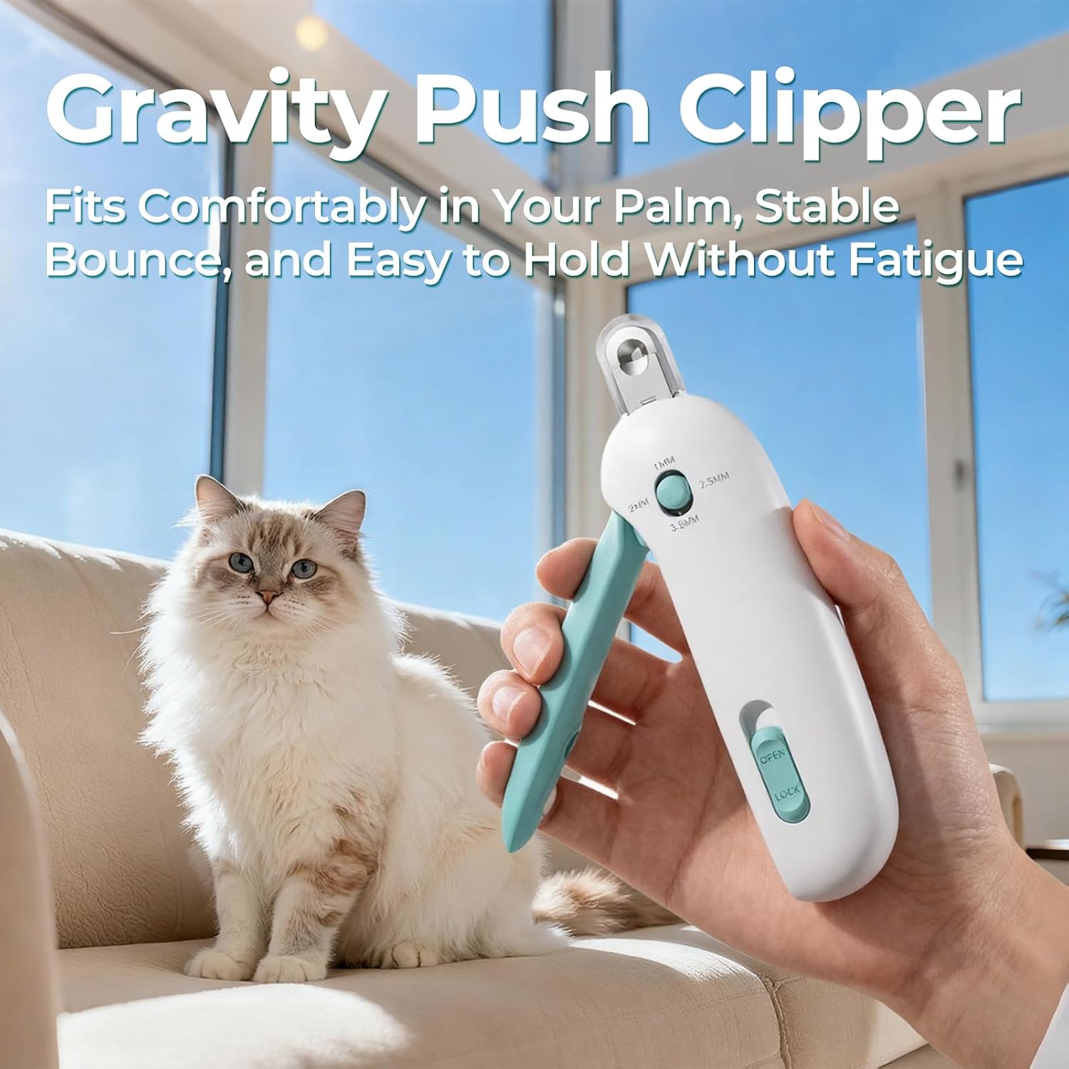 MarvelPaws Cat Nail Clippers Removable Debris Collector With Adjustable Size| Built-in Hidden Nail File, Round Hole Blade, Safe Home Grooming Tool