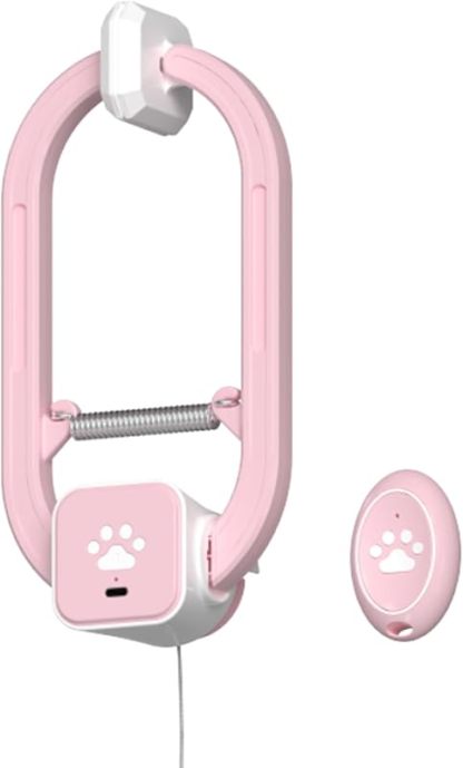 Rechargeable Electric Cat Teaser with Remote – Interactive Door Clip Toy for Cats, 2 Motion Modes (360° Spin & Irregular Jumping), Smart Auto Cat Toy for Exercise & Fun (Orange)