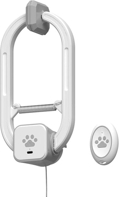 Rechargeable Electric Cat Teaser with Remote – Interactive Door Clip Toy for Cats, 2 Motion Modes (360° Spin & Irregular Jumping), Smart Auto Cat Toy for Exercise & Fun (Orange)