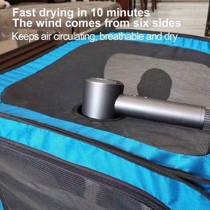 MarvelPaws Pet Drying Box| Waterproof, Anti-Hair Flying, Portable Cat/Dog Cage Kennel| Foldable Cat Grooming House Dryer