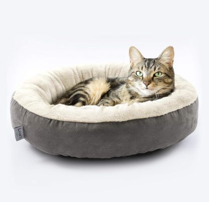 Love's Cabin Round Donut Cat And Dog Cushion Bed| 20in bed for Cats or Small Dogs| Anti-slip & Water-resistant Bottom, Super Soft Durable Fabric Pet Beds