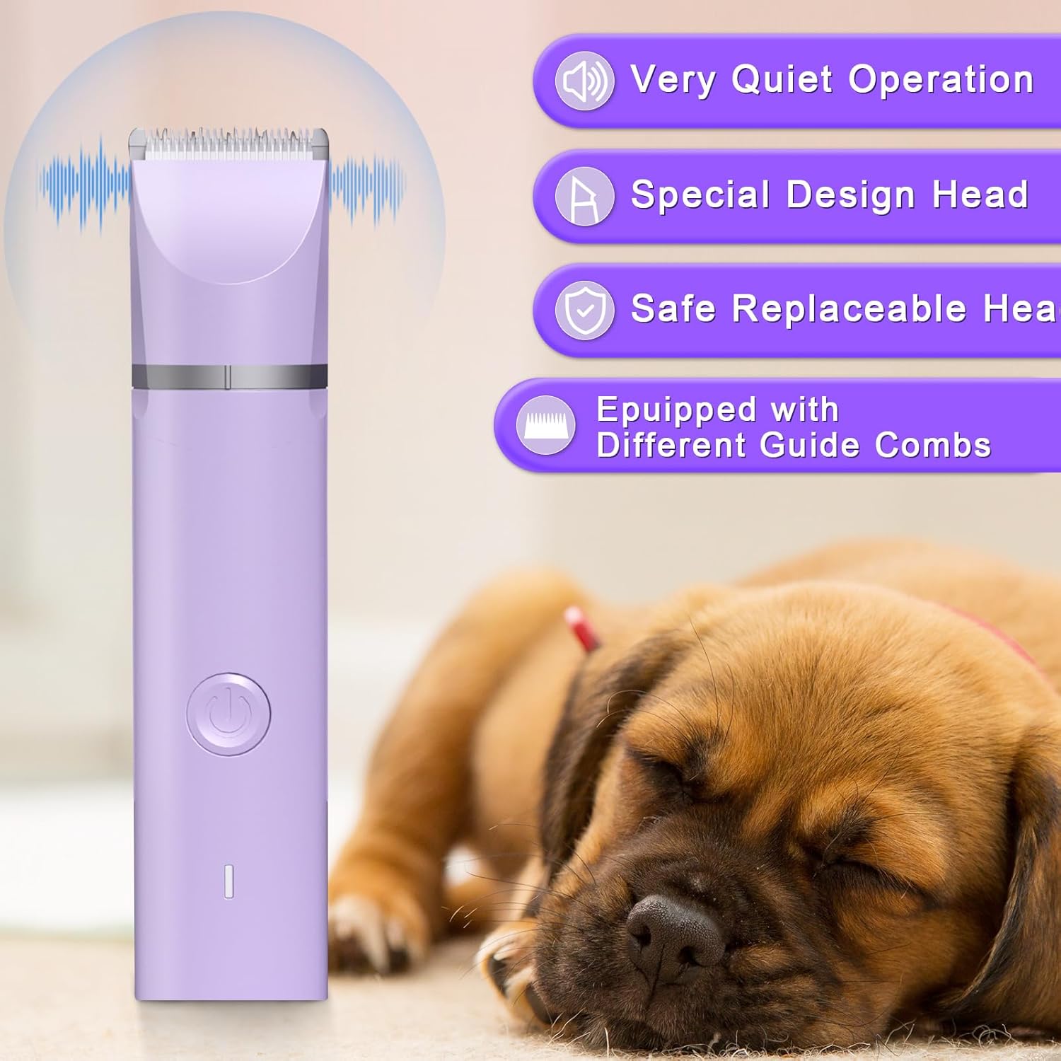 MarvelPaws Pet Grooming Clippers Kit-Electric Rechargeable Cat Trimmer Tools-Cordless Quiet Pet Nail Paw Grinder-4 in 1 Multifunctional Low Noise Shaver-Razor for feet Face Ears Toenail Eye