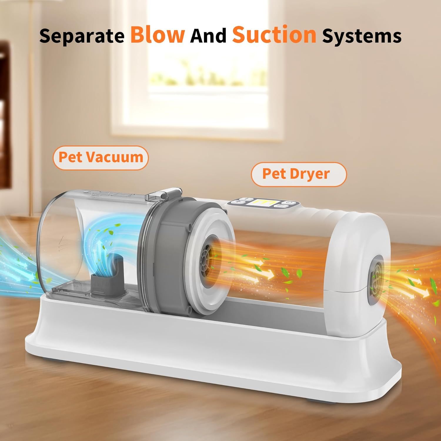 Dog Vacuum Grooming & Hair Dryer for Shedding Grooming| 6 in 1 Pet Grooming Vacuum for Dogs Cats at Home with Pet Clippers and 4 Combs, 9 Adjustable Speed and Temperature Control Dog Blower