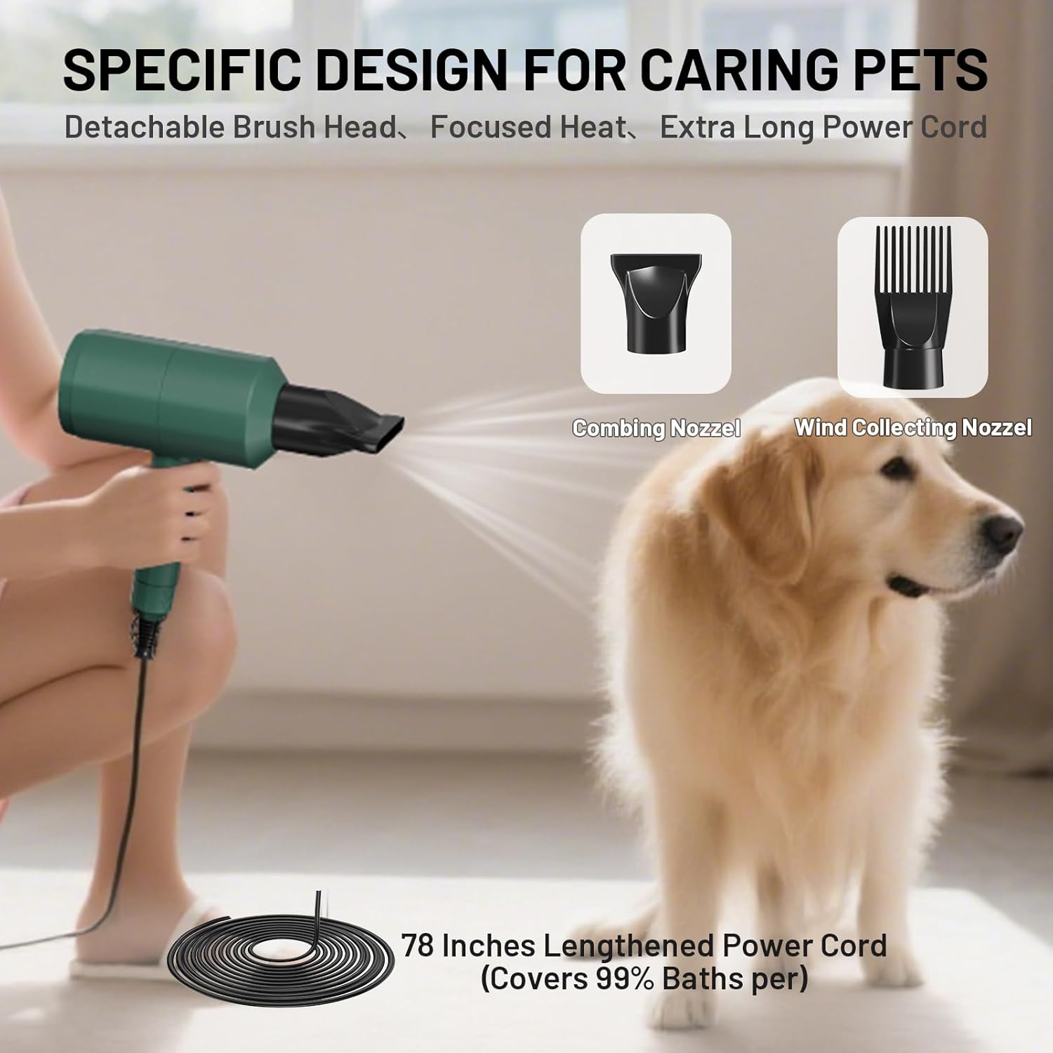 Dog Cat Hair Dryer| Professinal Double Force Grooming Blower Dryer for Medium/Small Pets with IEC & UL Certificated