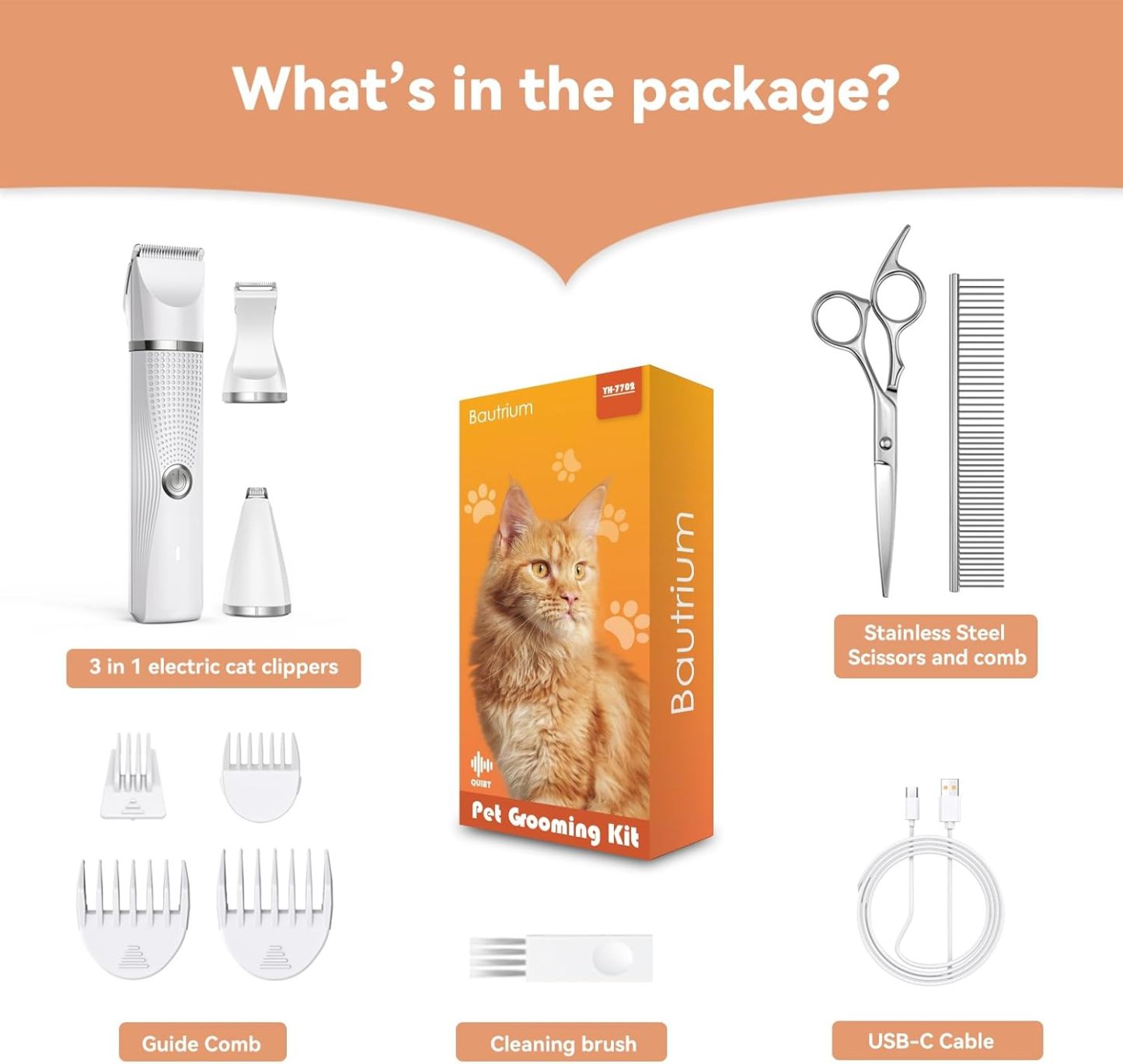 MarvelPaws Pet Grooming Clippers Kit with Paw Trimmer| 3 in 1 Electric Pet Hair Trimmer Supplies for Thick Matted Hair, Heavy Coat Butt Shaver