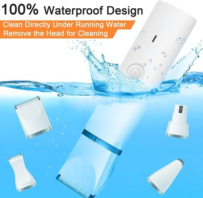 Dog Clippers Grooming Kit Hair Clipper-Low Noise Paw Trimmer- Rechargeable| Cordless Quiet Nail Grinder Shaver for Cats and Other Pets