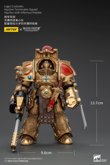 JoyToy WH40K Legio Custodes Aquilon Terminator Squad Aquilon with Infernus Firepike